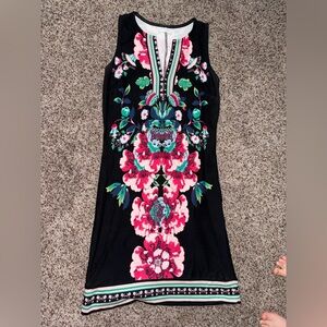 New York & Company Striped Floral Dress